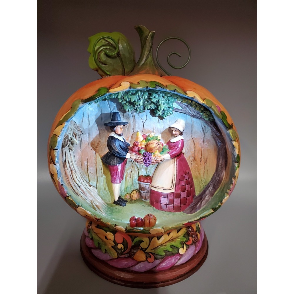 Jim Shore Blessings Of The Harvest #4015887 Lighted Thanksgiving Pumpkin 2009